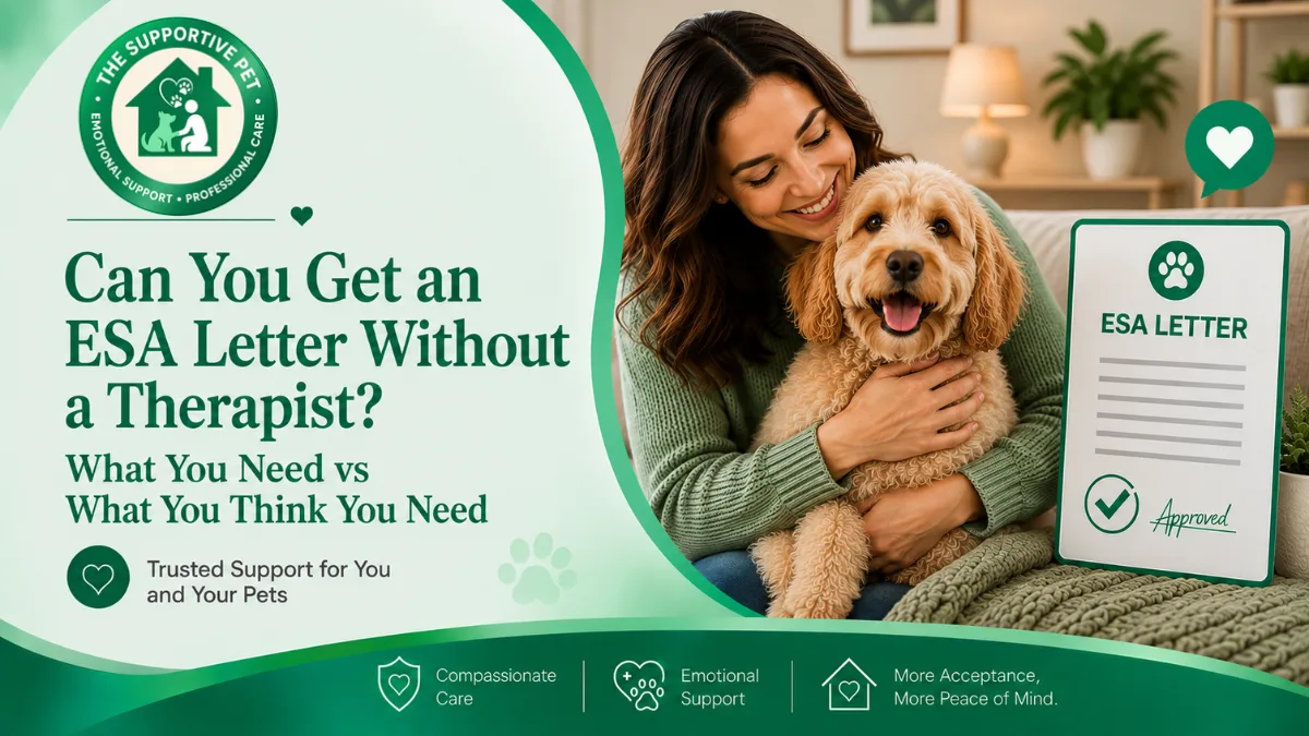 Can You Get an ESA Letter Without a Therapist? What You Need vs What You Think You Need